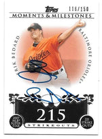 Erik Bedard Signed 2008 Topps Moments & Milestones Baseball Card - Baltimore Orioles