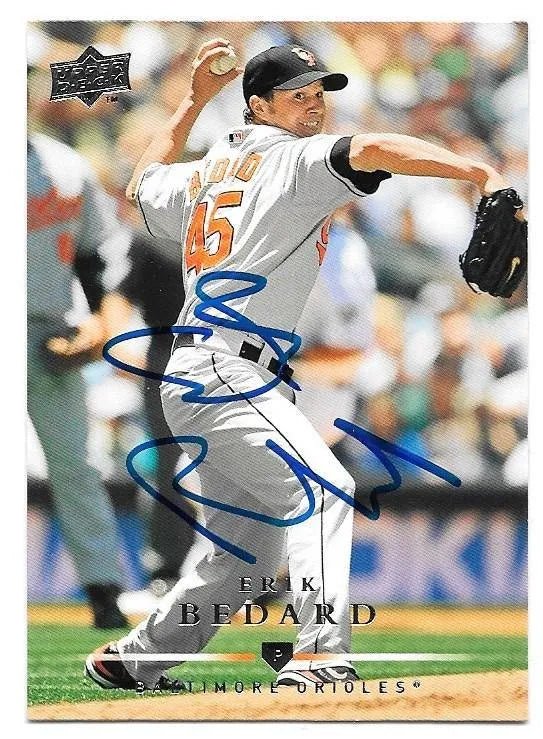Erik Bedard Signed 2008 Upper Deck Baseball Card - Baltimore Orioles