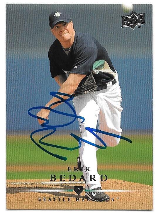 Erik Bedard Signed 2008 Upper Deck Baseball Card - Seattle Mariners - PastPros