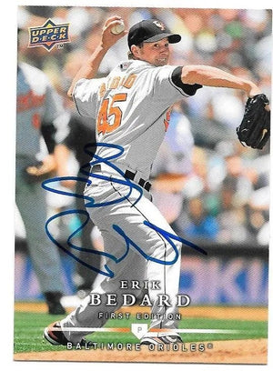 Erik Bedard Signed 2008 Upper Deck First Edition Baseball Card - Baltimore Orioles