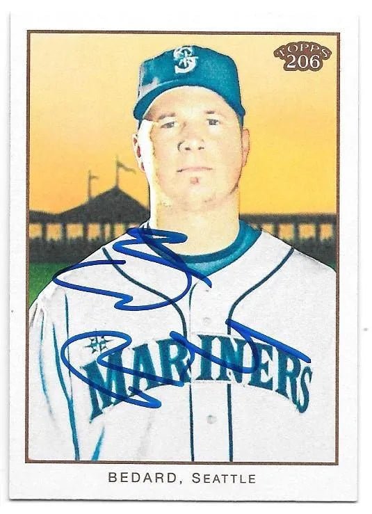 Erik Bedard Signed 2009 Topps 206 Baseball Card - Seattle Mariners