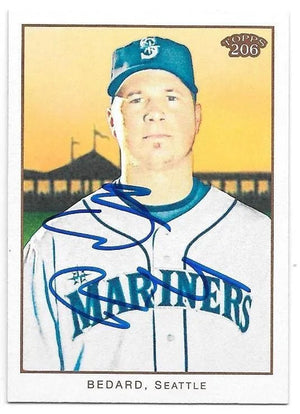 Erik Bedard Signed 2009 Topps 206 Baseball Card - Seattle Mariners