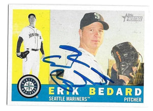 Erik Bedard Signed 2009 Topps Heritage Baseball Card - Seattle Mariners