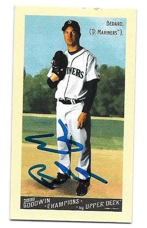 Erik Bedard Signed 2009 Upper Deck Goodwin Champions Mini Baseball Card - Seattle Mariners