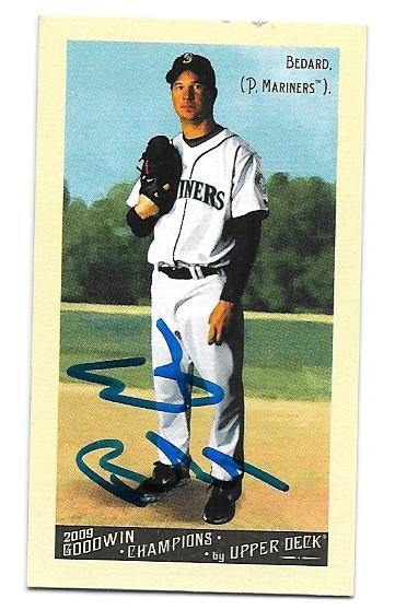 Erik Bedard Signed 2009 Upper Deck Goodwin Champions Mini Baseball Card - Seattle Mariners - PastPros