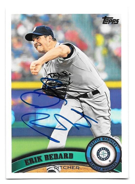 Erik Bedard Signed 2010 Topps Vintage Cardstock Baseball Card - Seattle Mariners - PastPros