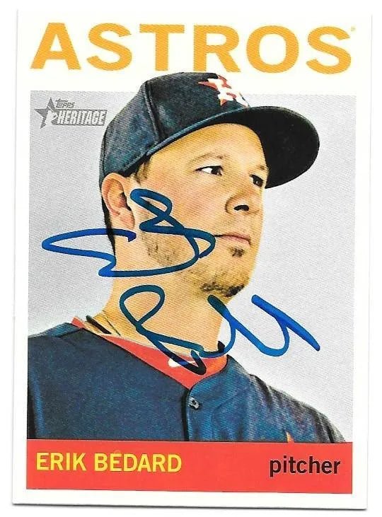 Erik Bedard Signed 2013 Topps Heritage Baseball Card - Houston Astros