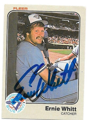 Ernie Whitt Signed 1983 Fleer Baseball Card - Toronto Blue Jays - PastPros