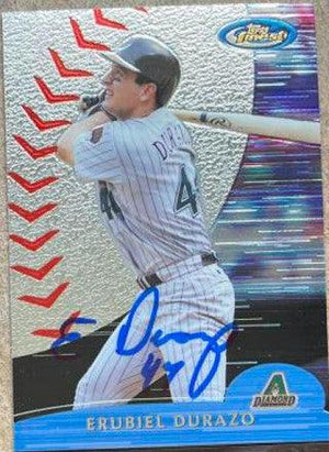 Erubiel Durazo Signed 2000 Topps Finest Baseball Card - Arizona Diamondbacks - PastPros