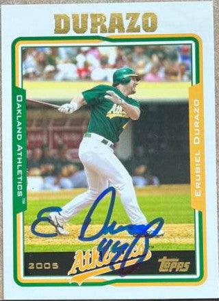 Erubiel Durazo Signed 2005 Topps Baseball Card - Oakland A's - PastPros