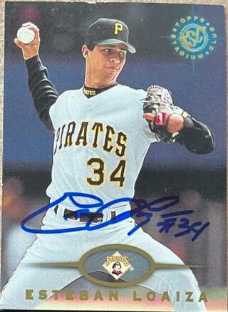 Esteban Loaiza Signed 1995 Stadium Club Baseball Card - Pittsburgh Pirates - PastPros