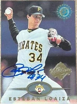 Esteban Loaiza Signed 1995 Stadium Club Super Team World Series Baseball Card - Pittsburgh Pirates