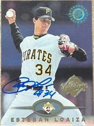 Esteban Loaiza Signed 1995 Stadium Club Super Team World Series Baseball Card - Pittsburgh Pirates