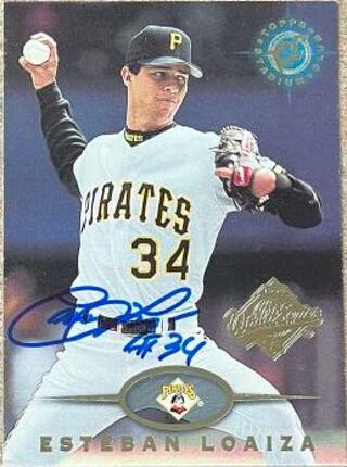 Esteban Loaiza Signed 1995 Stadium Club Super Team World Series Baseball Card - Pittsburgh Pirates - PastPros