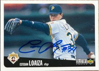 Esteban Loaiza Signed 1996 Collector's Choice Baseball Card - Pittsburgh Pirates - PastPros