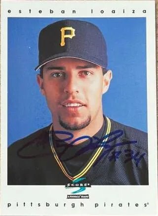 Esteban Loaiza Signed 1997 Score Baseball Card - Pittsburgh Pirates