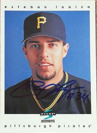 Esteban Loaiza Signed 1997 Score Baseball Card - Pittsburgh Pirates - PastPros