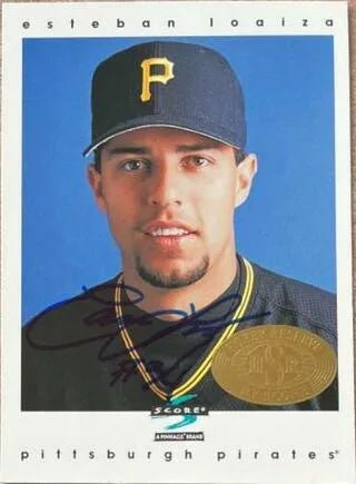 Esteban Loaiza Signed 1997 Score Premium Stock Baseball Card - Pittsburgh Pirates