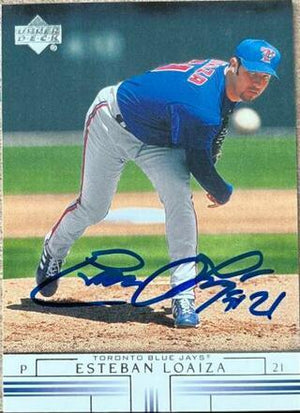 Esteban Loaiza Signed 2002 Upper Deck Baseball Card - Toronto Blue Jays - PastPros