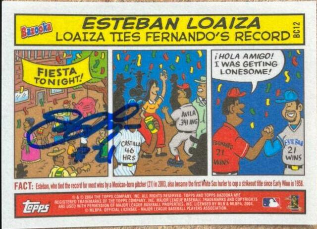 Esteban Loaiza Signed 2004 Bazooka Comic Baseball Card - Chicago White Sox - PastPros