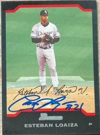Esteban Loaiza Signed 2004 Bowman Baseball Card - Chicago White Sox