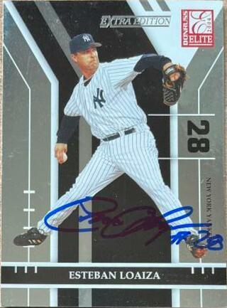 Esteban Loaiza Signed 2004 Donruss Elite Baseball Card - New York Yankees - PastPros