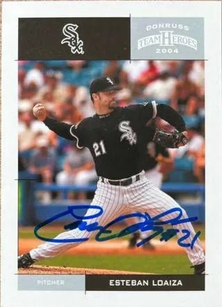 Esteban Loaiza Signed 2004 Donruss Team Heroes Baseball Card - Chicago White Sox