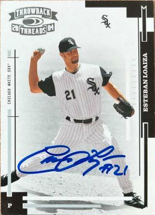Esteban Loaiza Signed 2004 Donruss Throwback Threads Baseball Card - Chicago White Sox - PastPros