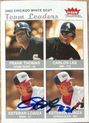Esteban Loaiza Signed 2004 Fleer Tradition Baseball Card - Chicago White Sox Leaders - PastPros