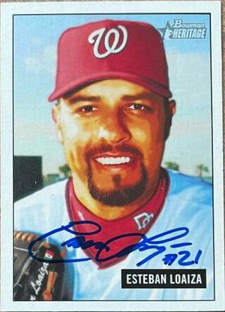 Esteban Loaiza Signed 2005 Bowman Heritage Baseball Card - Washington Nationals - PastPros