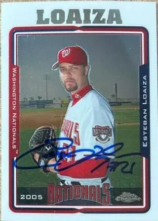 Esteban Loaiza Signed 2005 Topps Chrome Baseball Card - Washington Nationals
