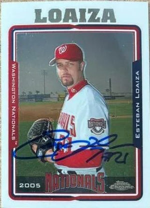 Esteban Loaiza Signed 2005 Topps Chrome Baseball Card - Washington Nationals