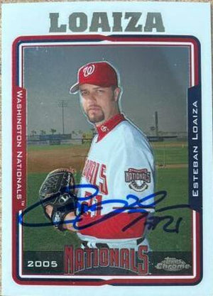 Esteban Loaiza Signed 2005 Topps Chrome Baseball Card - Washington Nationals - PastPros