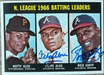 Felipe Alou & Rico Carty Dual Signed 1967 Topps Baseball Card - NL Batting Leaders