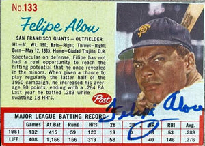 Felipe Alou Signed 1962 Post Baseball Card - San Francisco Giants - PastPros