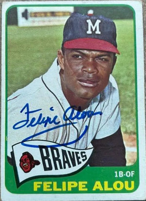 Felipe Alou Signed 1965 Topps Baseball Card - Milwaukee Braves - PastPros