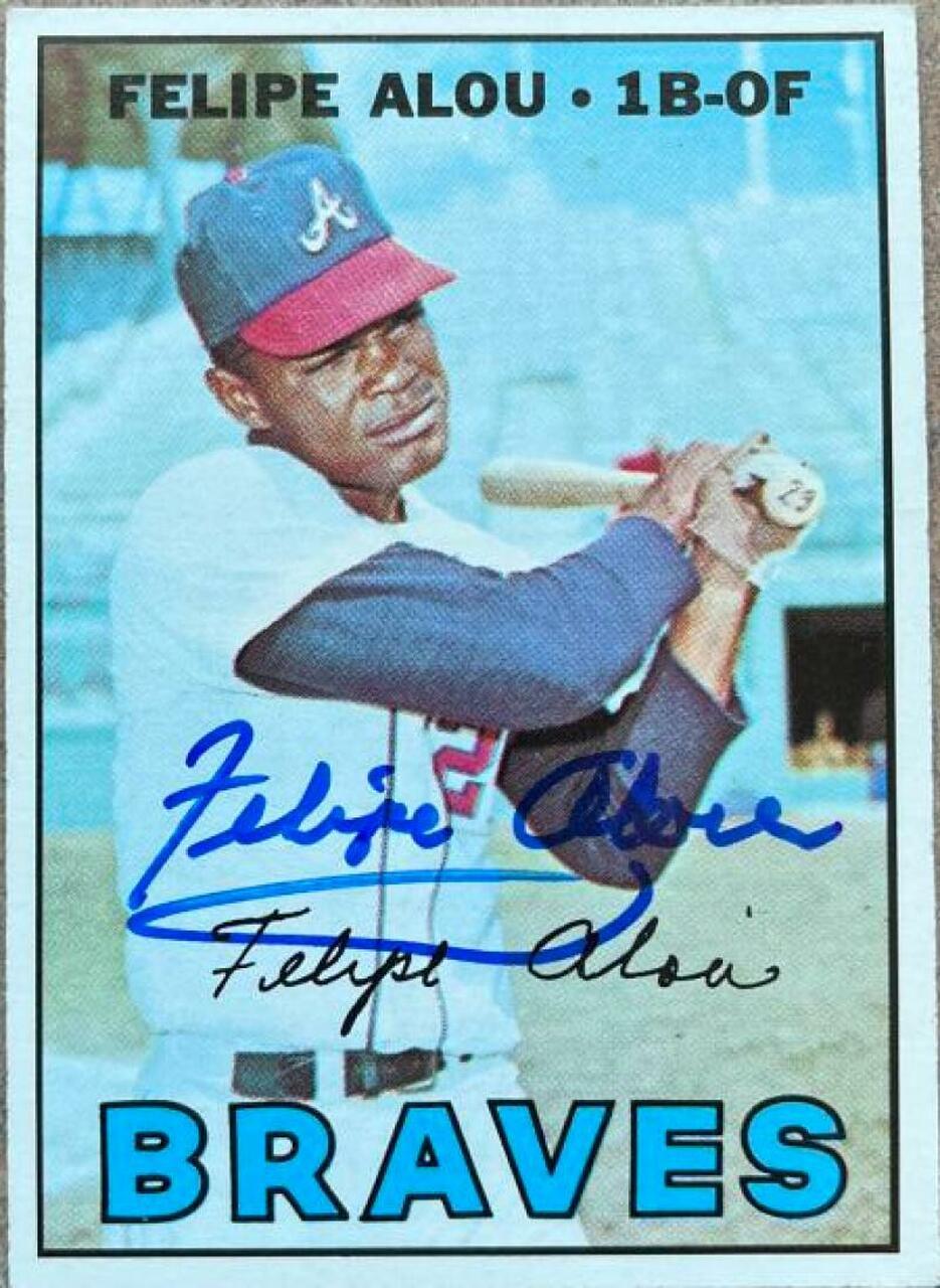 Felipe Alou Signed 1967 Topps Baseball Card - Atlanta Braves - PastPros