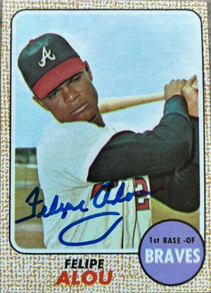 Felipe Alou Signed 1968 Topps Baseball Card - Atlanta Braves - PastPros