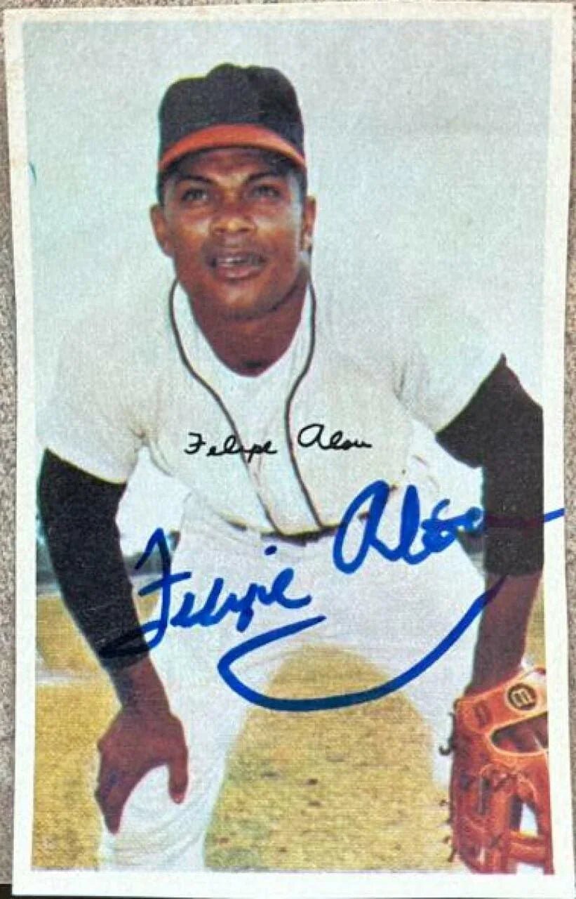 Felipe Alou Signed 1969 MLB Photostamps Baseball Card - Atlanta Braves