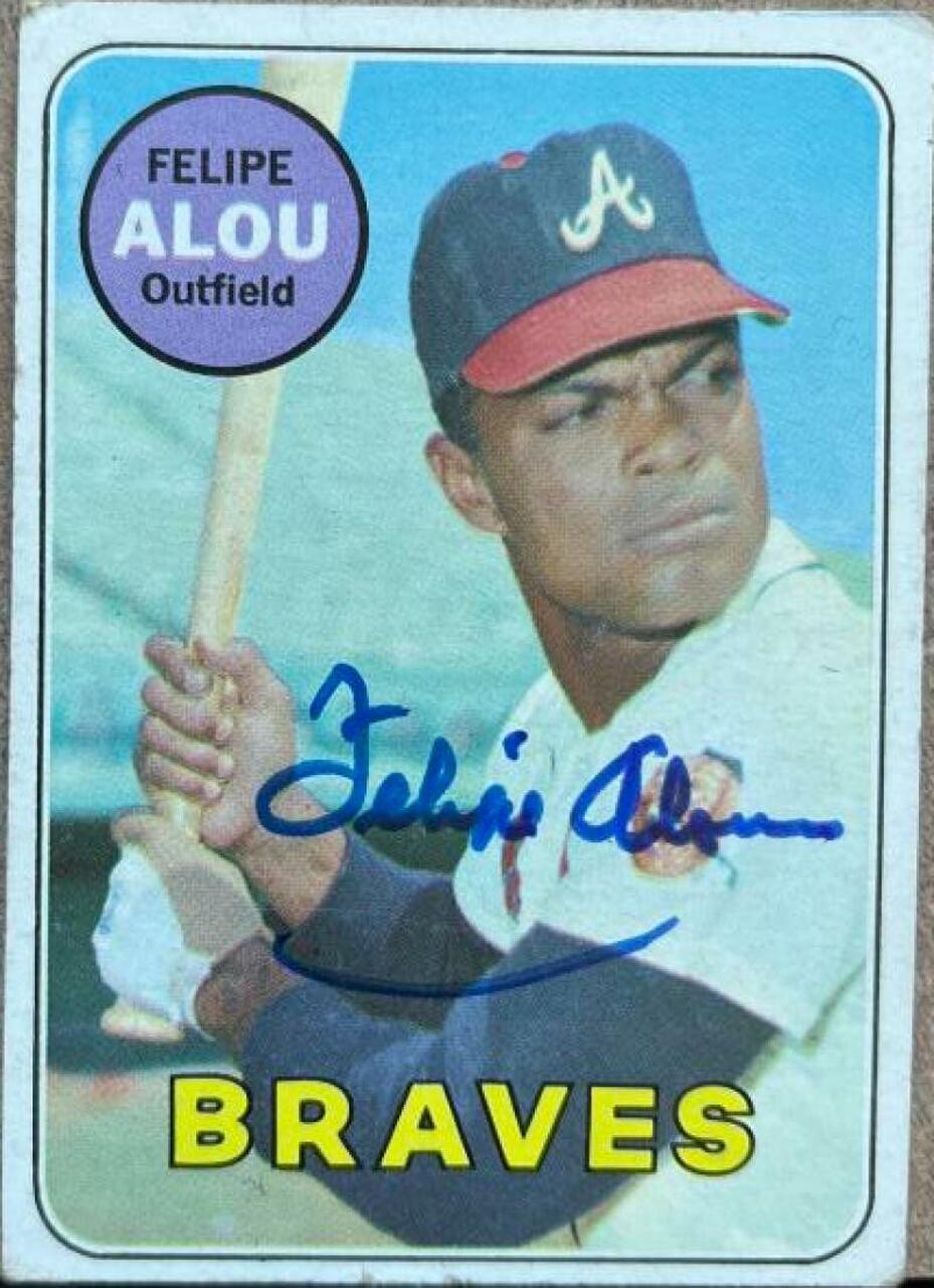 Felipe Alou Signed 1969 Topps Baseball Card - Atlanta Braves - PastPros