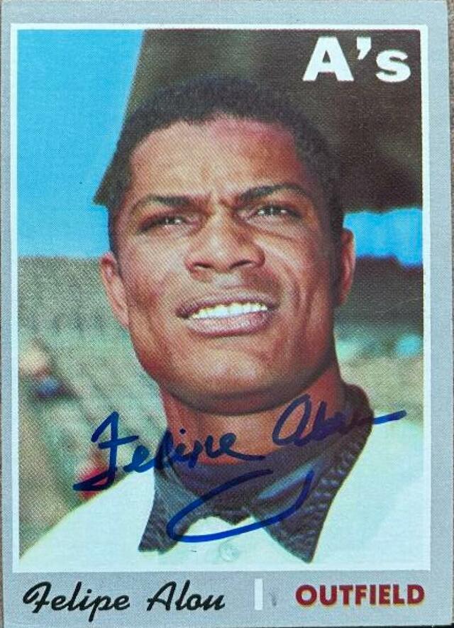 Felipe Alou Signed 1970 Topps Baseball Card - Oakland A's - PastPros