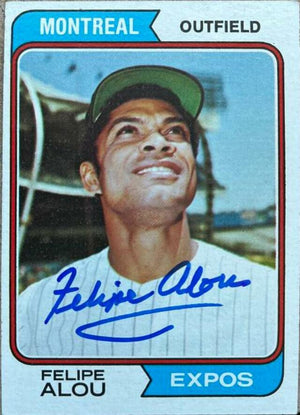 Felipe Alou Signed 1974 Topps Baseball Card - Montreal Expos - PastPros
