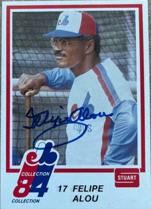 Felipe Alou Signed 1984 Stuart Baseball Card - Montreal Expos