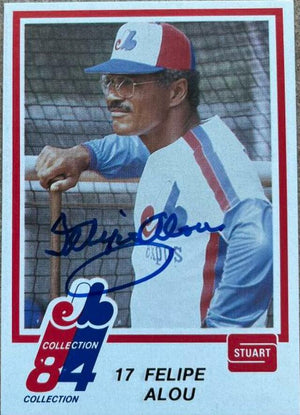 Felipe Alou Signed 1984 Stuart Baseball Card - Montreal Expos - PastPros