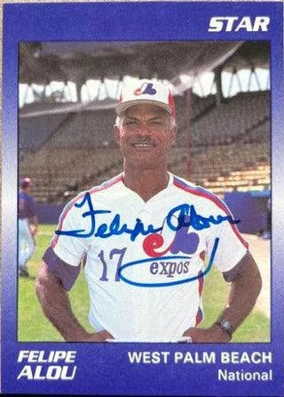 Felipe Alou Signed 1990 Star Florida State League All-Stars Baseball Card - West Palm Beach Expos