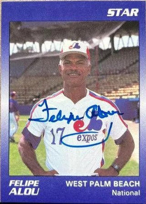 Felipe Alou Signed 1990 Star Florida State League All-Stars Baseball Card - West Palm Beach Expos