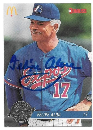 Felipe Alou Signed 1993 Donruss McDonald's Baseball Card - Montreal Expos - PastPros