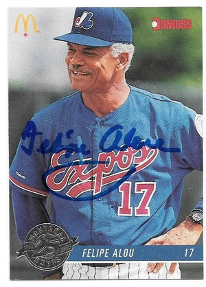 Felipe Alou Signed 1993 Donruss McDonald's Baseball Card - Montreal Expos