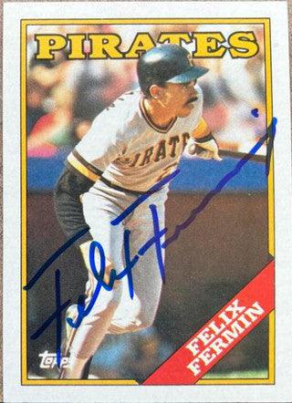 Felix Fermin Signed 1988 Topps Baseball Card - Pittsburgh Pirates - PastPros