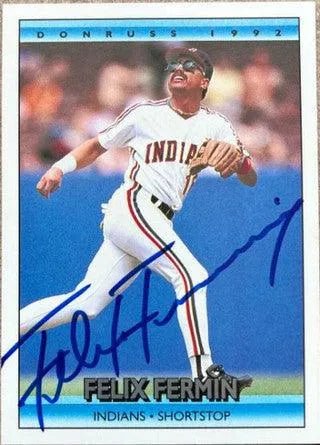 Felix Fermin Signed 1992 Donruss Baseball Card - Cleveland Indians
